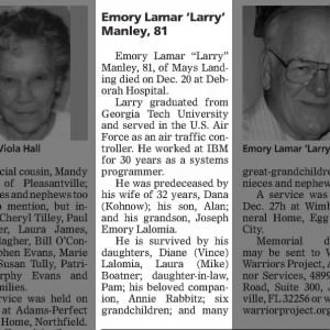 Obituary for Emory Lamar Manley