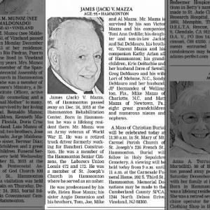 Obituary for JAMES V. MAZZA