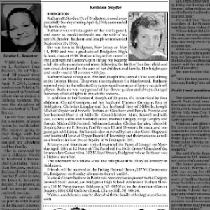 Obituary for Ruthann R. Snyder